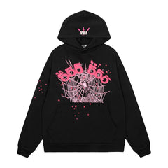 Sp5der Black 555‑999 Spider Web Hoodie Sweatpants Set