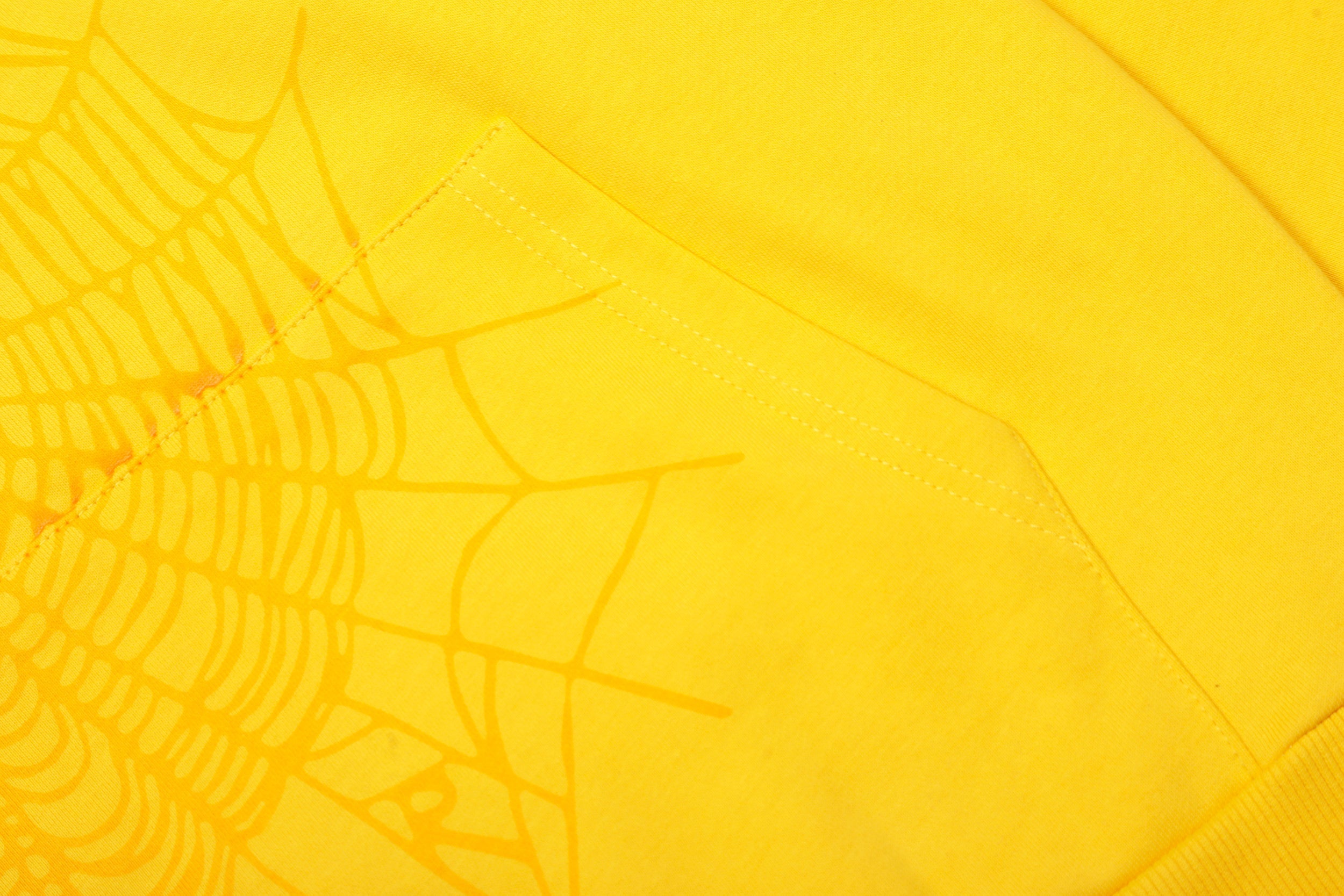 Sp5der Yellow Spider Web Hoodie Sweatpants Set
