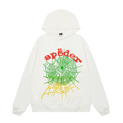 Sp5der White Gradient Spider Web Hoodie Sweatpants Set