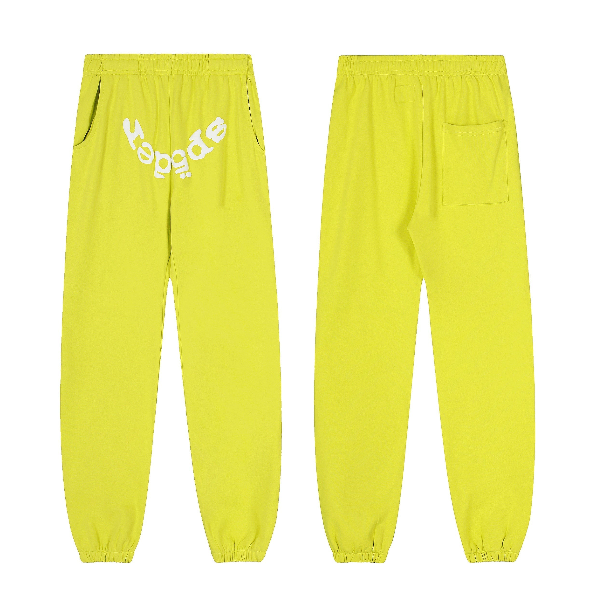 Sp5der Lime Gradient Spider Web Hoodie Sweatpants Set