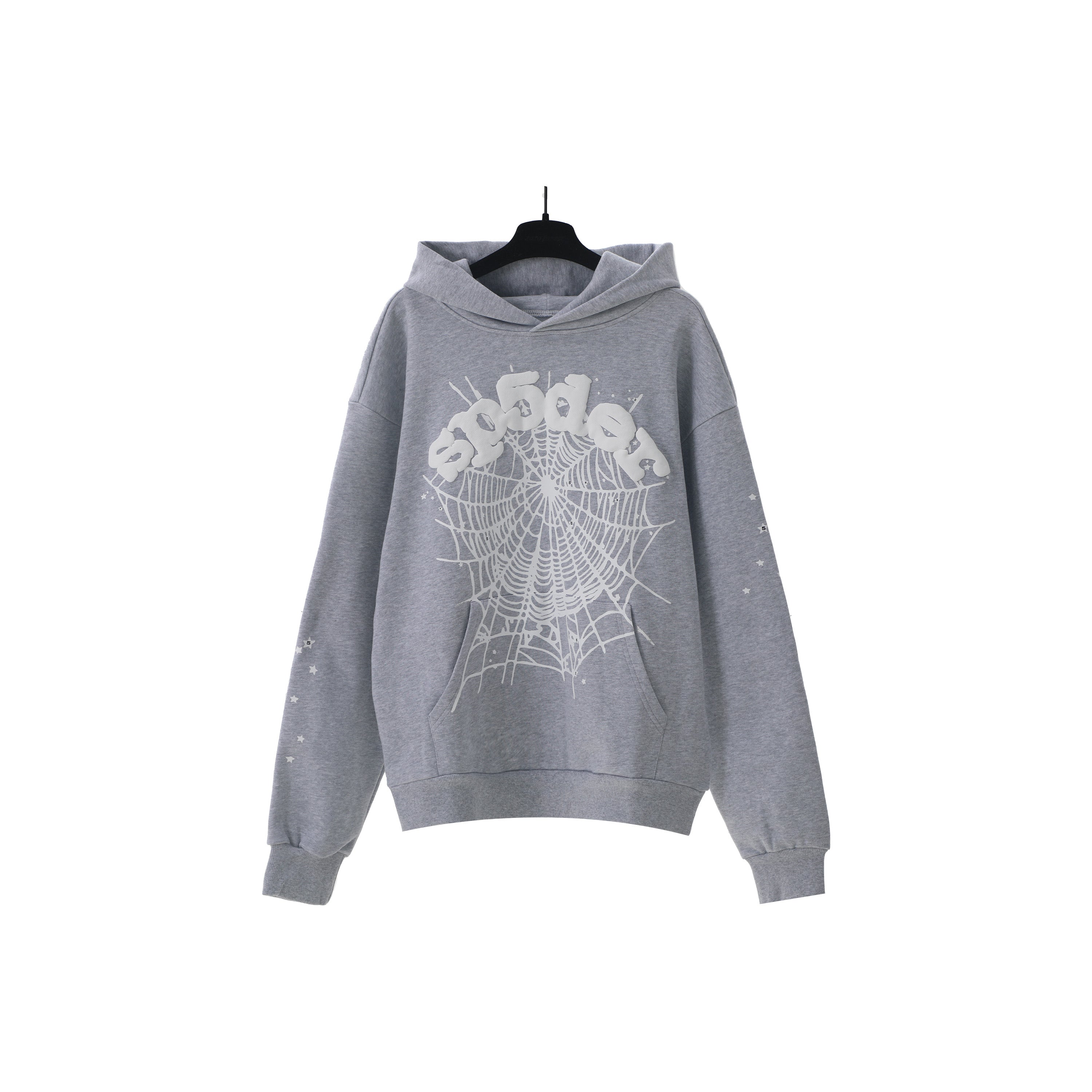 Sp5der White Spider Web Star Sleeve Pullover Hoodie