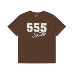 Sp5der 555 Vintage Distressed Graphic T‑Shirt