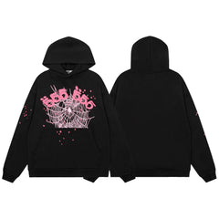 Sp5der Black 555‑999 Spider Web Hoodie Sweatpants Set