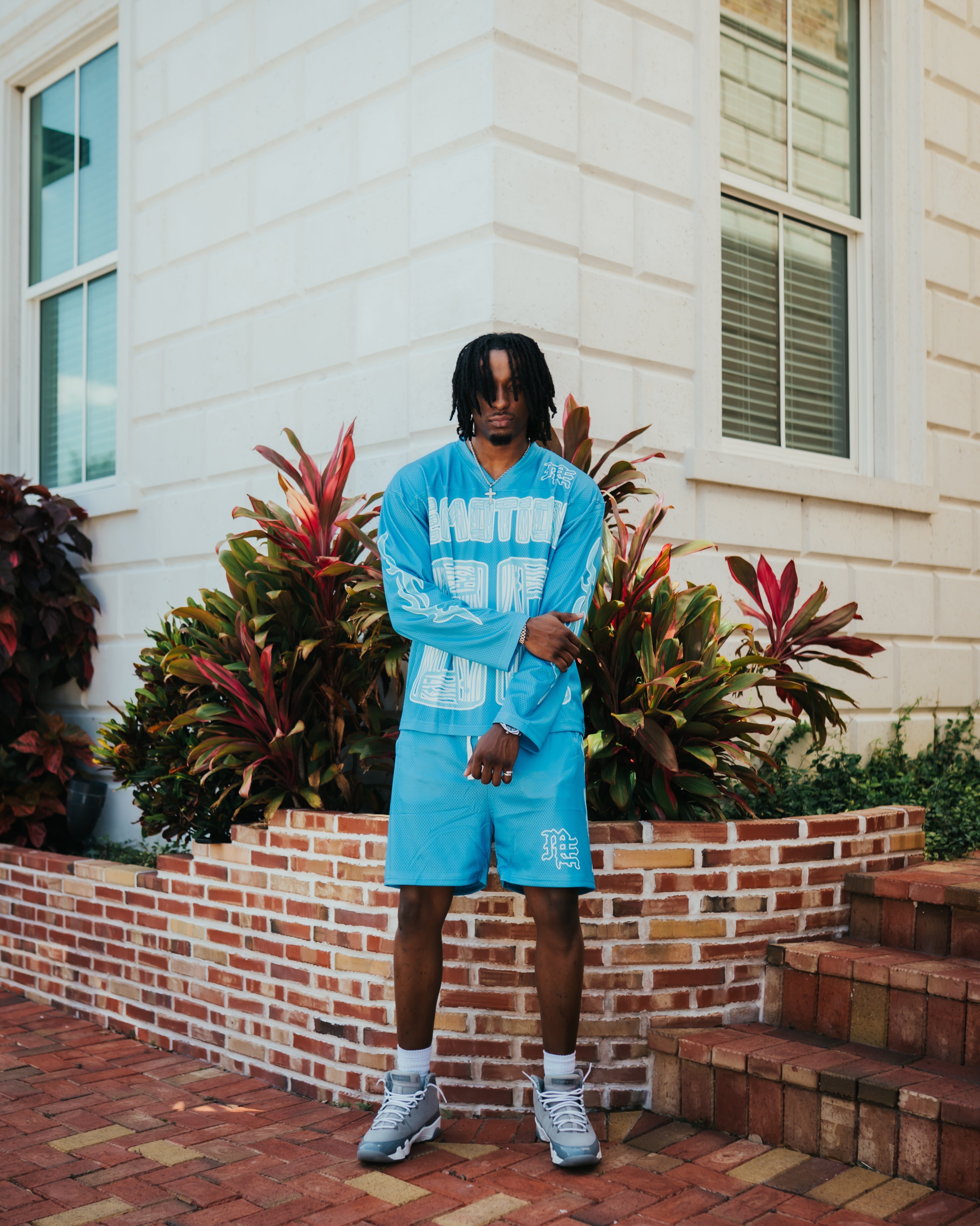 Mixed Emotion Blue “Lightning” shorts
