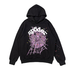Sp5der Pink Spider Web Star Pullover Hoodie