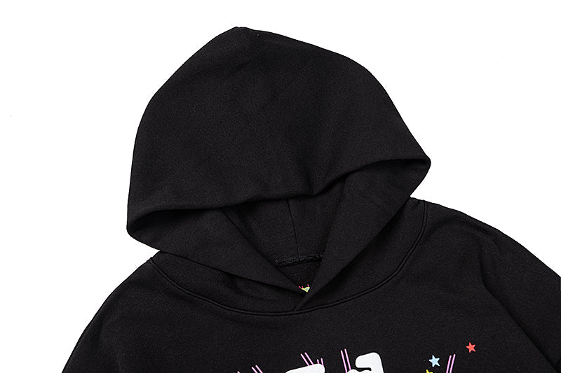 Sp5der Pink Spider Web Star Pullover Hoodie