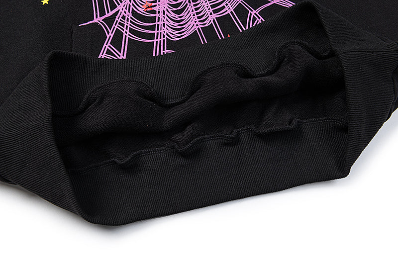 Sp5der Pink Spider Web Star Pullover Hoodie