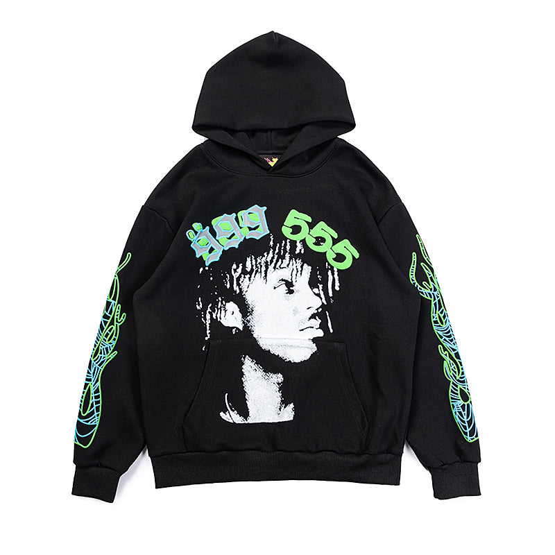 Sp5der 999 555 Portrait Graphic Pullover Hoodie