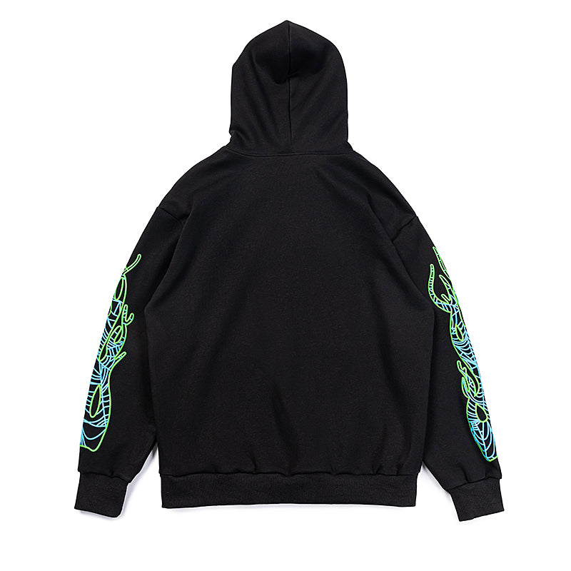 Sp5der 999 555 Portrait Graphic Pullover Hoodie