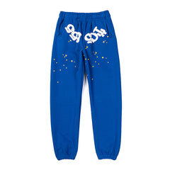 Sp5der Blue 555 Star Graphic Sweatpants