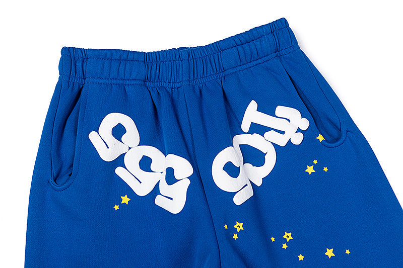 Sp5der Blue 555 Star Graphic Sweatpants