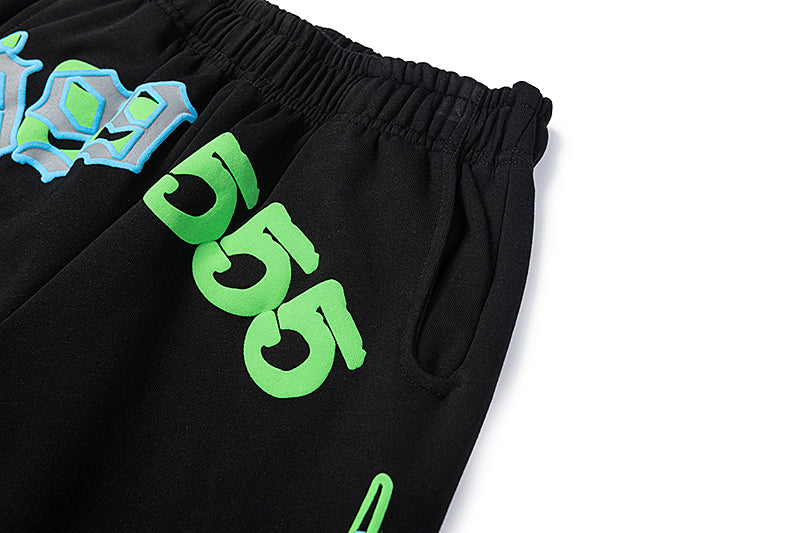 Sp5der Black 999‑555 Spider Web Graphic Sweatpants