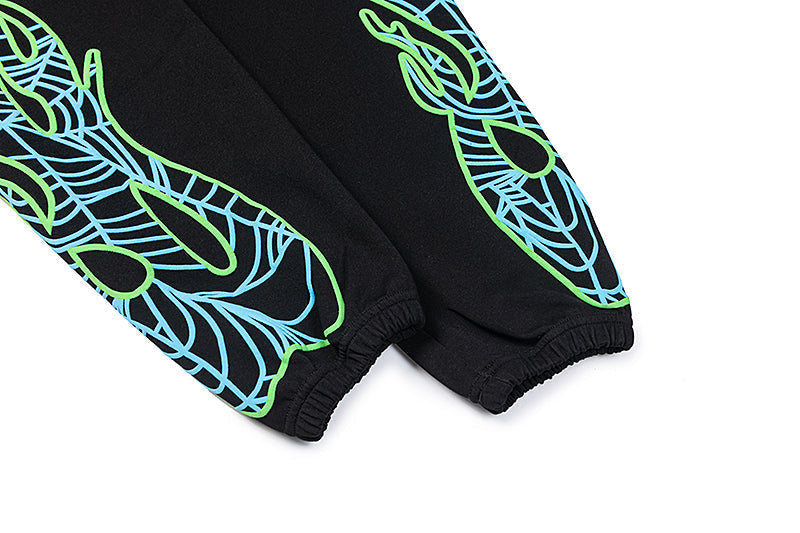 Sp5der Black 999‑555 Spider Web Graphic Sweatpants