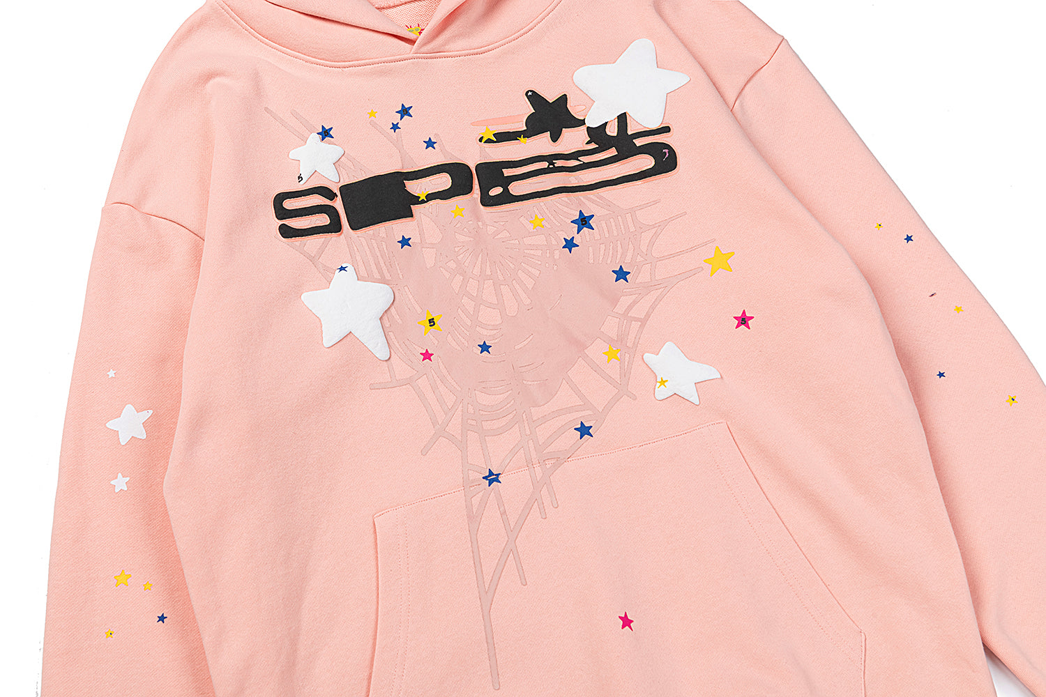 Sp5der Spider Web Star Puff Print Pullover Hoodie
