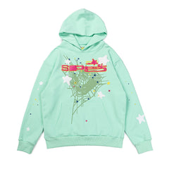 Sp5der Spider Web Star Puff Print Pullover Hoodie