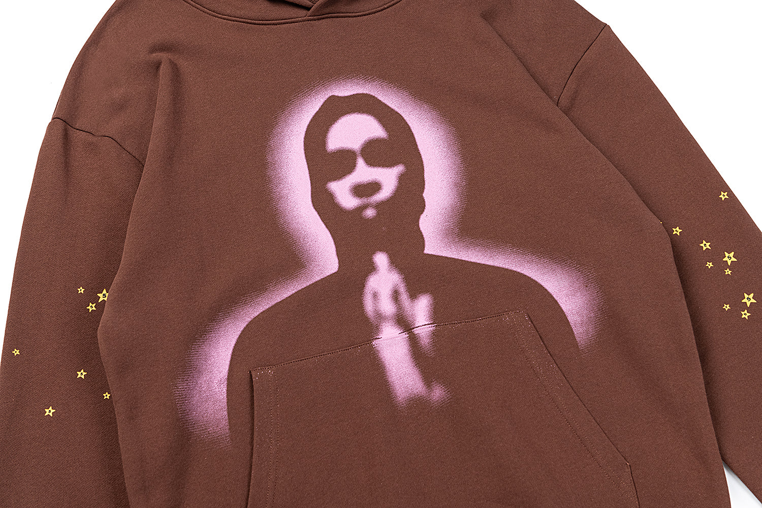 Sp5der Portrait Star Print Pullover Hoodie