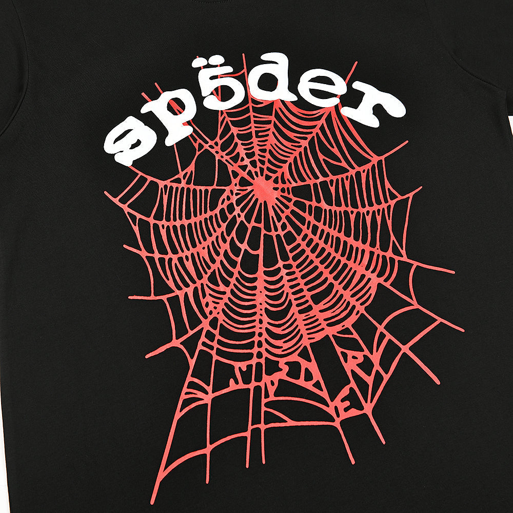 Sp5der Coral Spider Web Graphic T‑Shirt