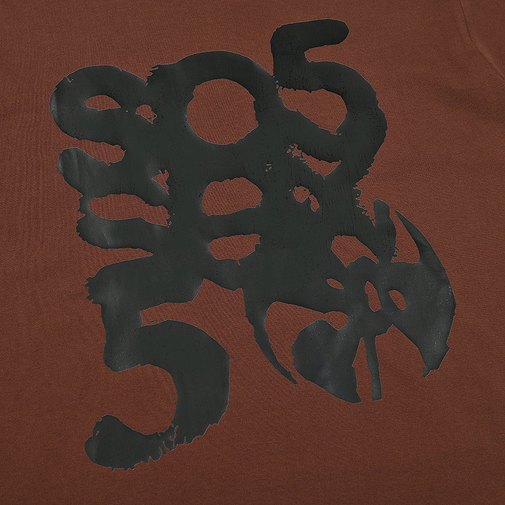 Sp5der Brown Abstract Spider Graphic T‑Shirt