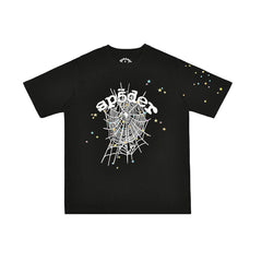 Sp5der Multi‑Color Star Spider Web Graphic T‑Shirt