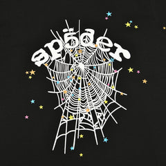 Sp5der Multi‑Color Star Spider Web Graphic T‑Shirt