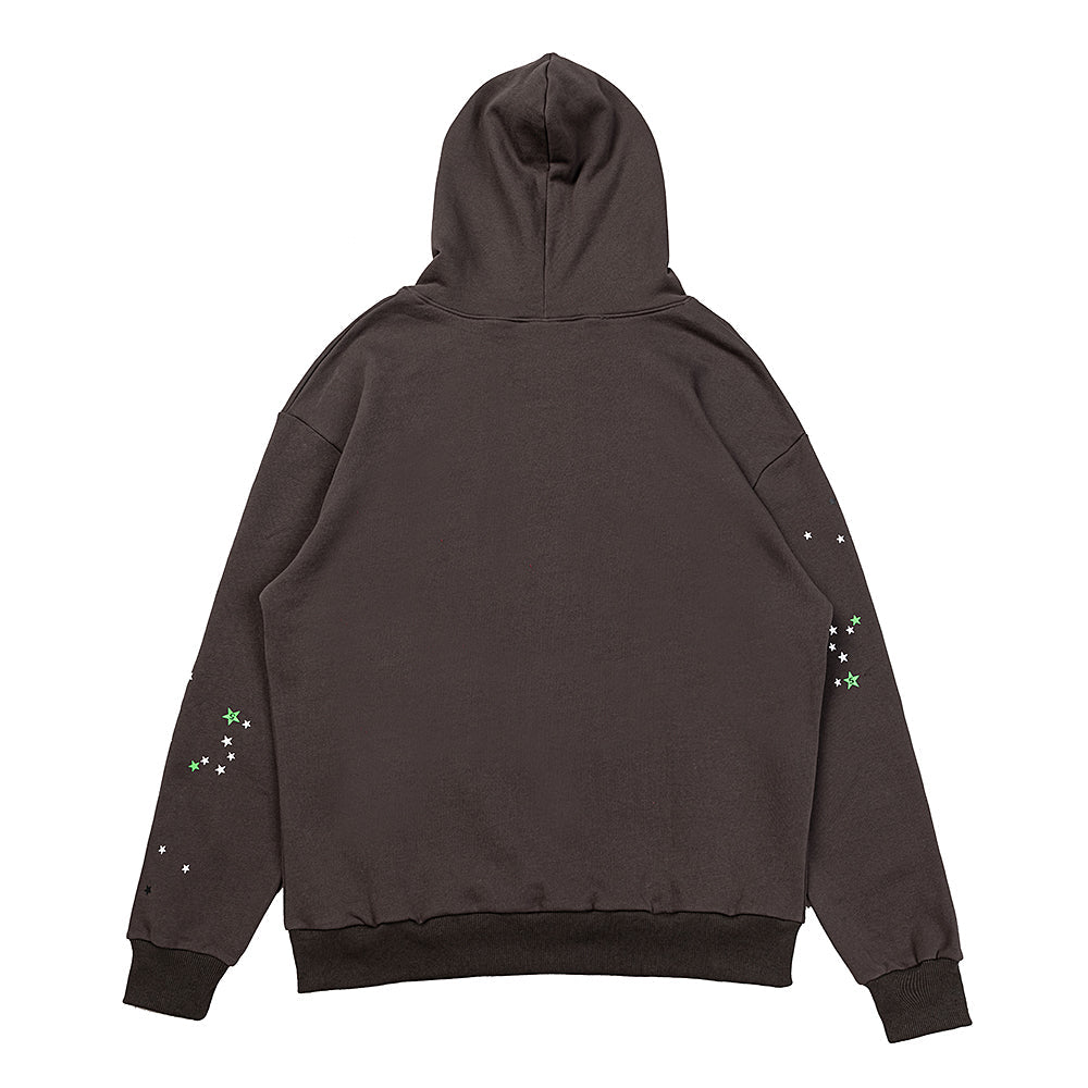 Sp5der Green Logo Spider Web Star Pullover Hoodie