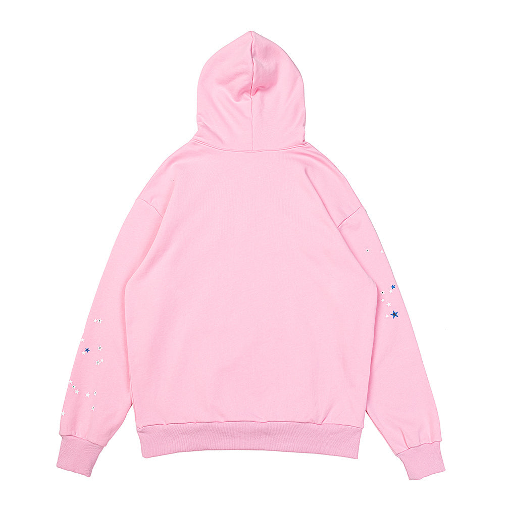 Sp5der Pink Spider Web Star Pullover Hoodie