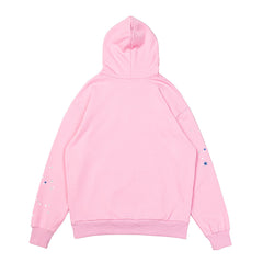 Sp5der Pink Spider Web Star Pullover Hoodie