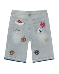 Godspeed Infinity Denim Shorts Multi Color Blue