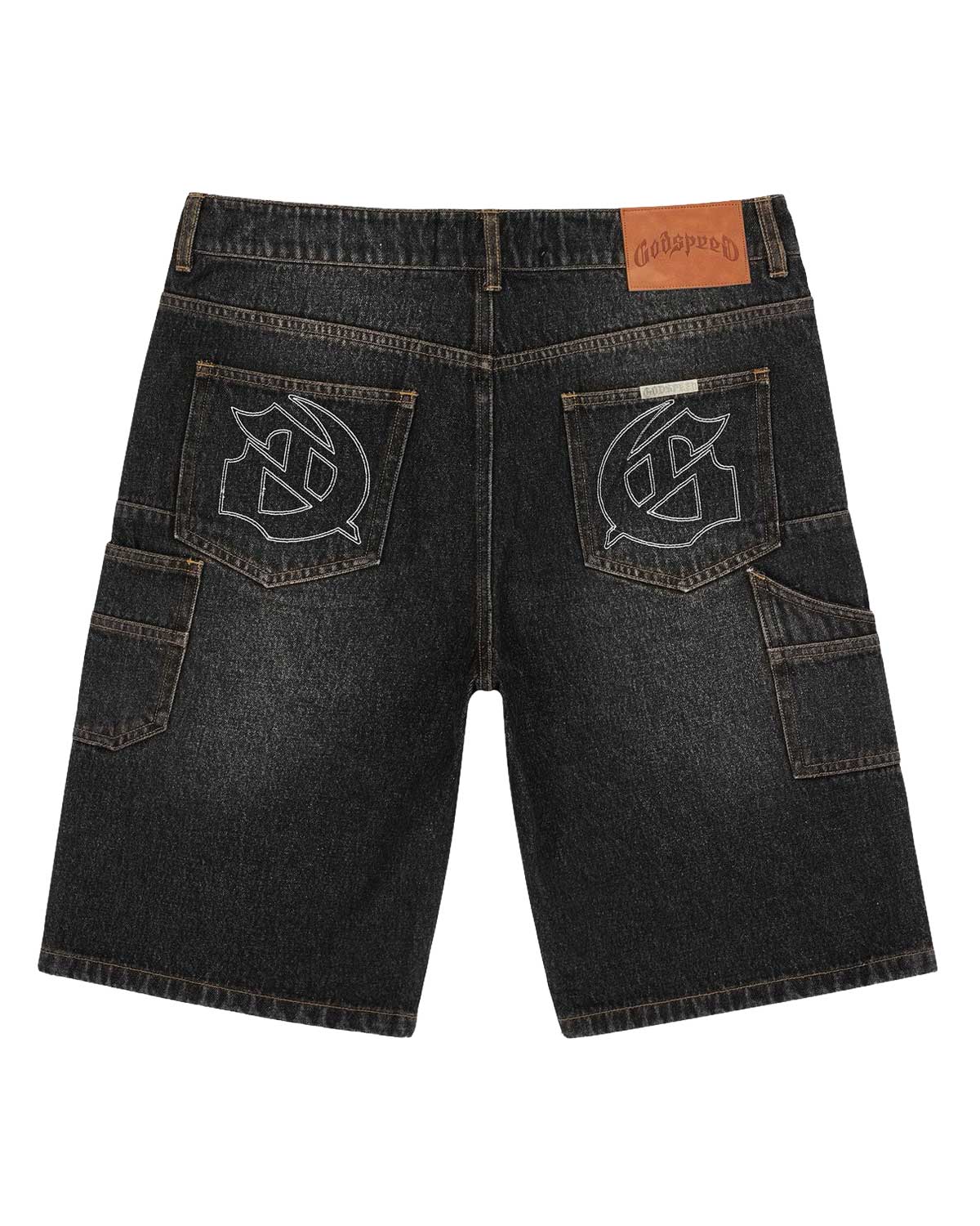 Godspeed Twin Panel Denim Shorts Black