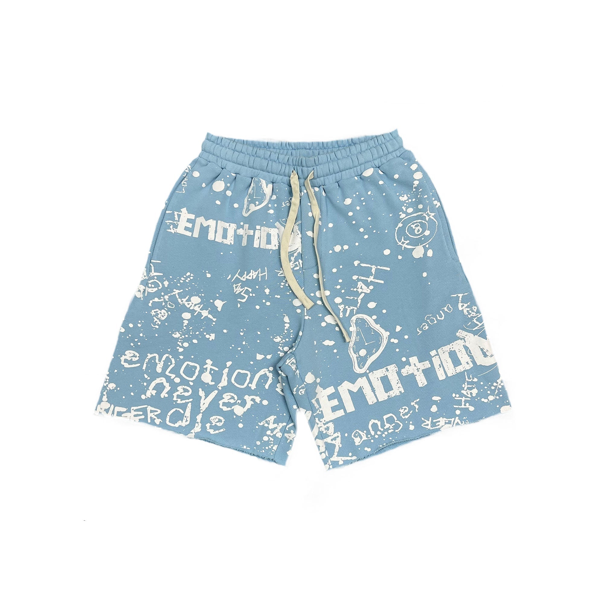 Mixed Emotion Blue “Graffiti” Shorts