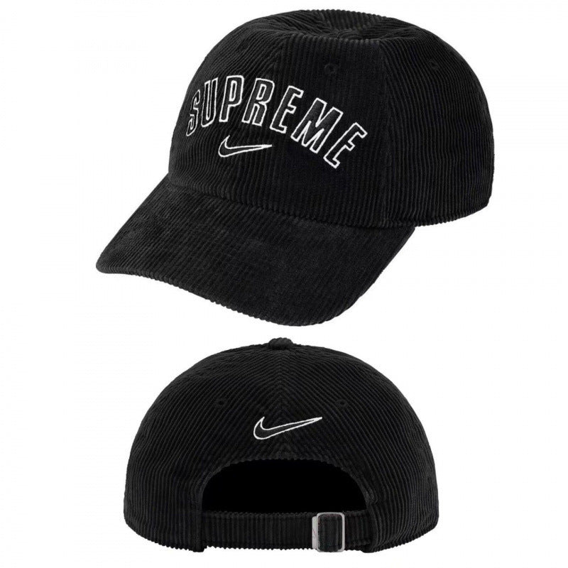 Supreme / Nike Black Corduroy 6-Panel Arch Logo Hat