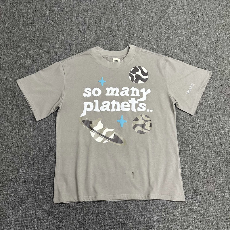 Broken Planet So Many Planets Graphic T-Shirt - Light Grey