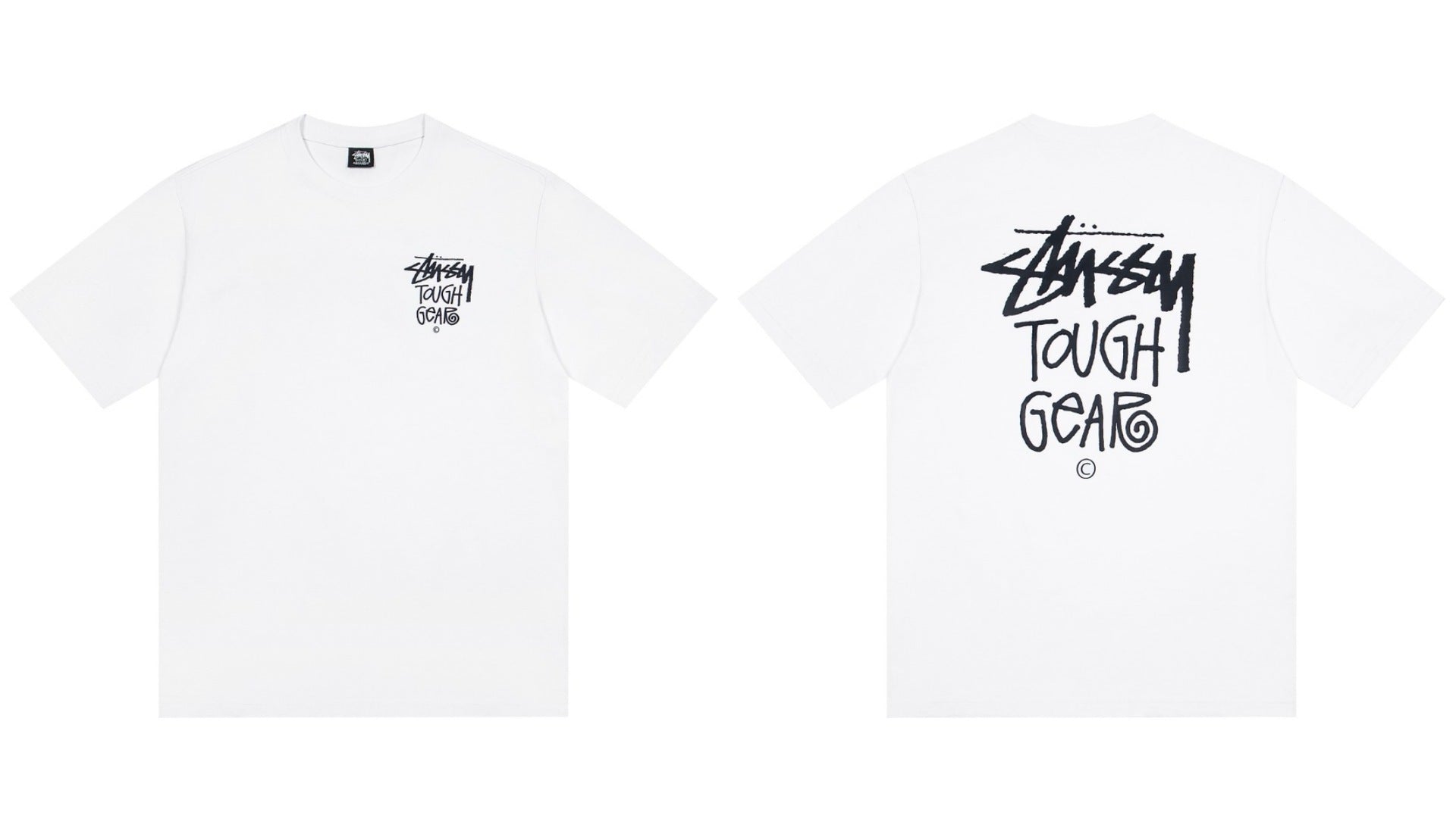 STUSSY Tough Gear Graphic T-Shirt – White