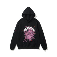 Sp5der Multi‑Color Spider Web Star Print Hoodie