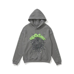 Sp5der Multi‑Color Spider Web Star Print Hoodie