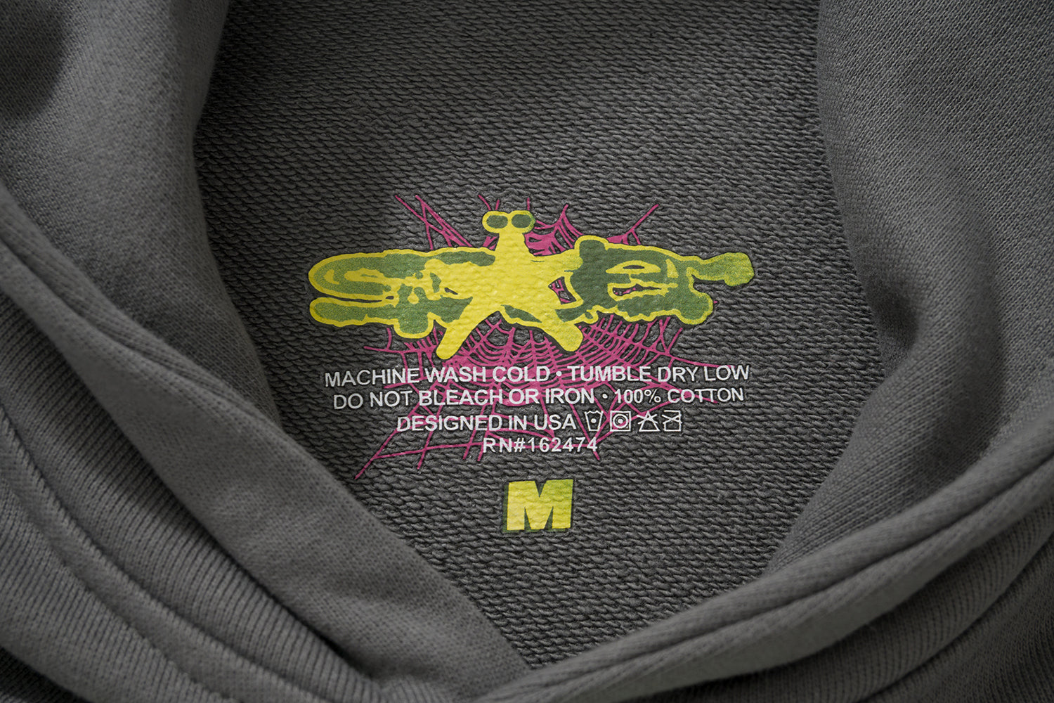 Sp5der Multi‑Color Spider Web Star Print Hoodie
