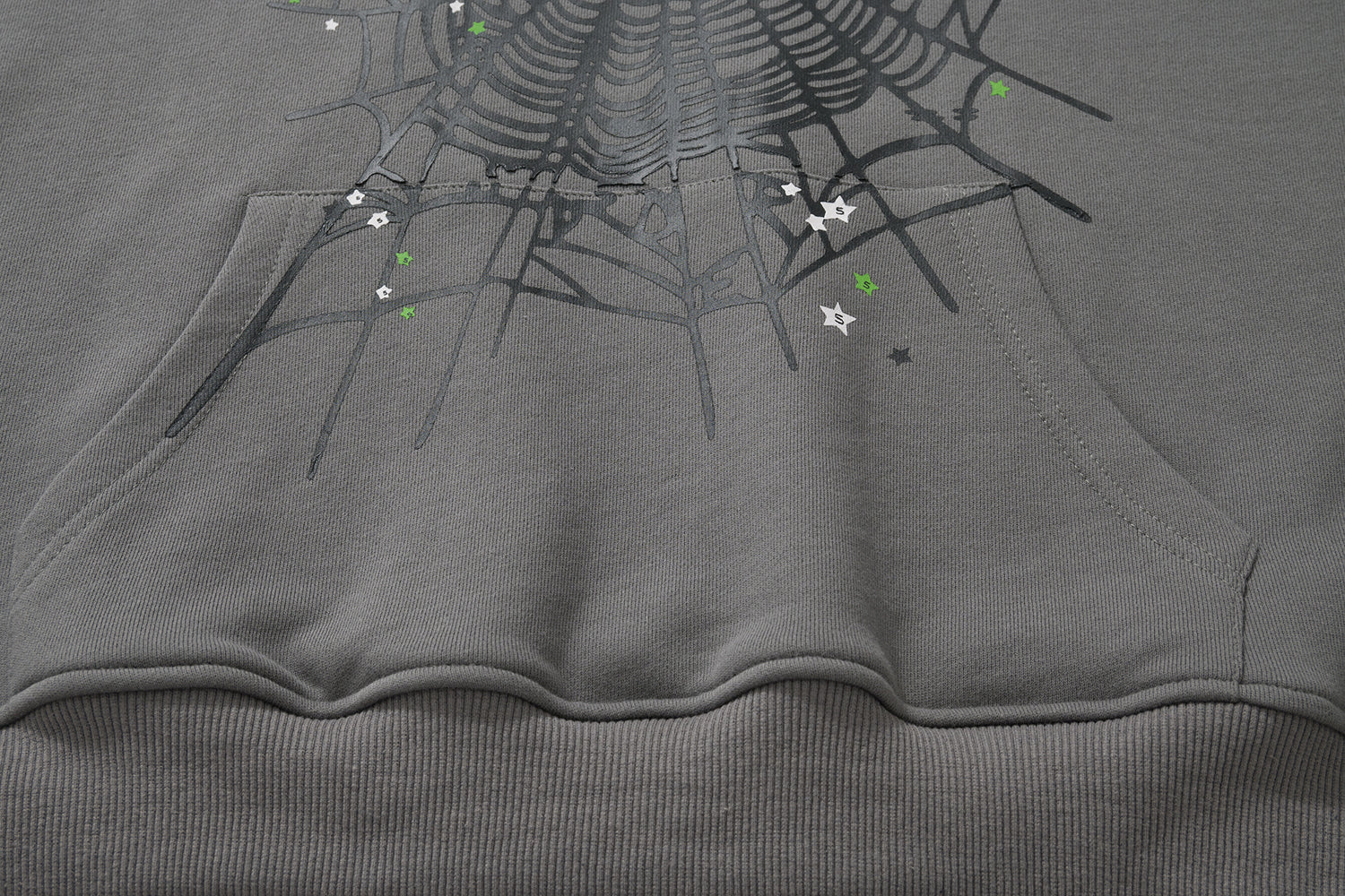 Sp5der Multi‑Color Spider Web Star Print Hoodie