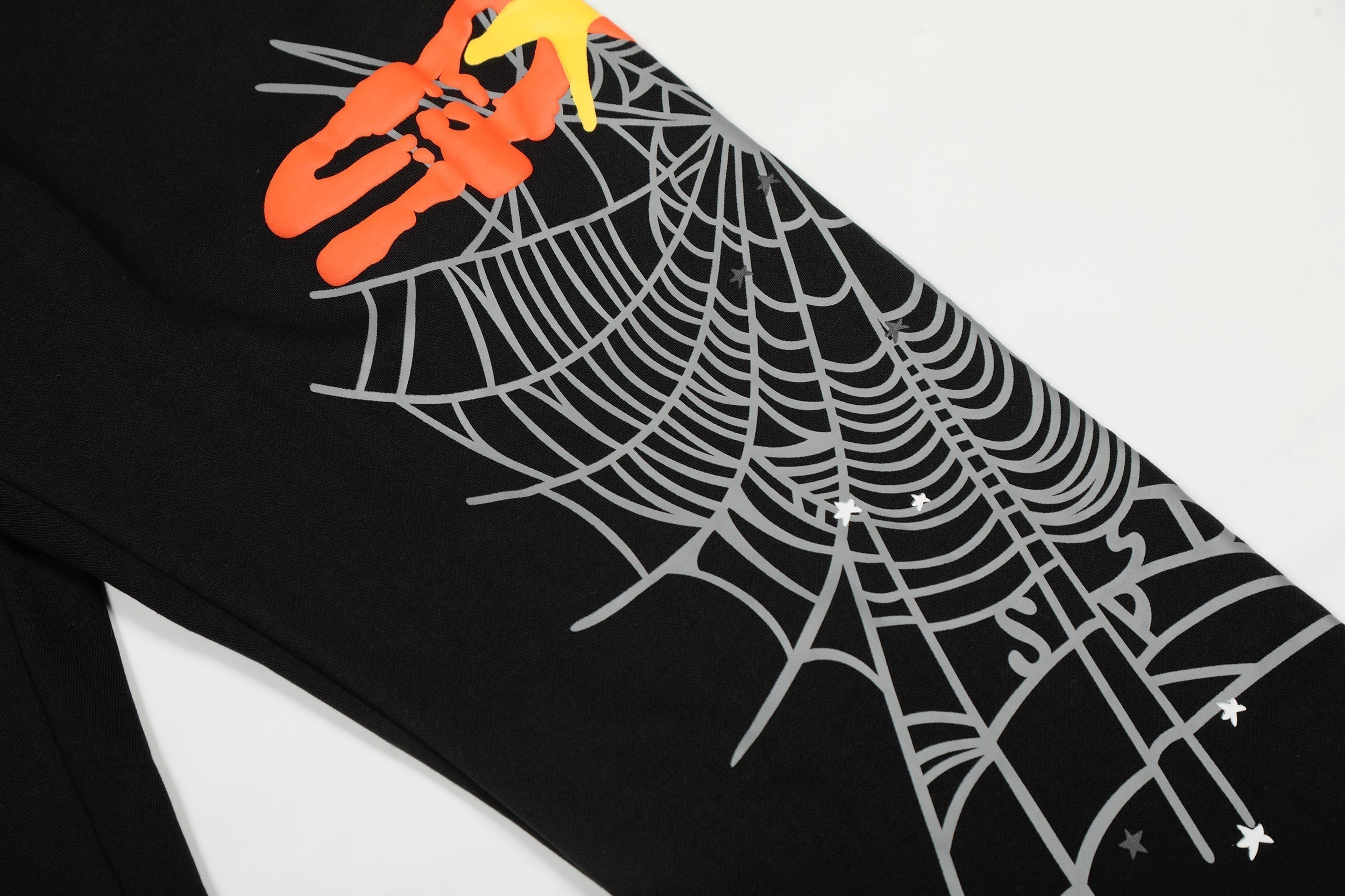 Sp5der Black Star Print Hoodie