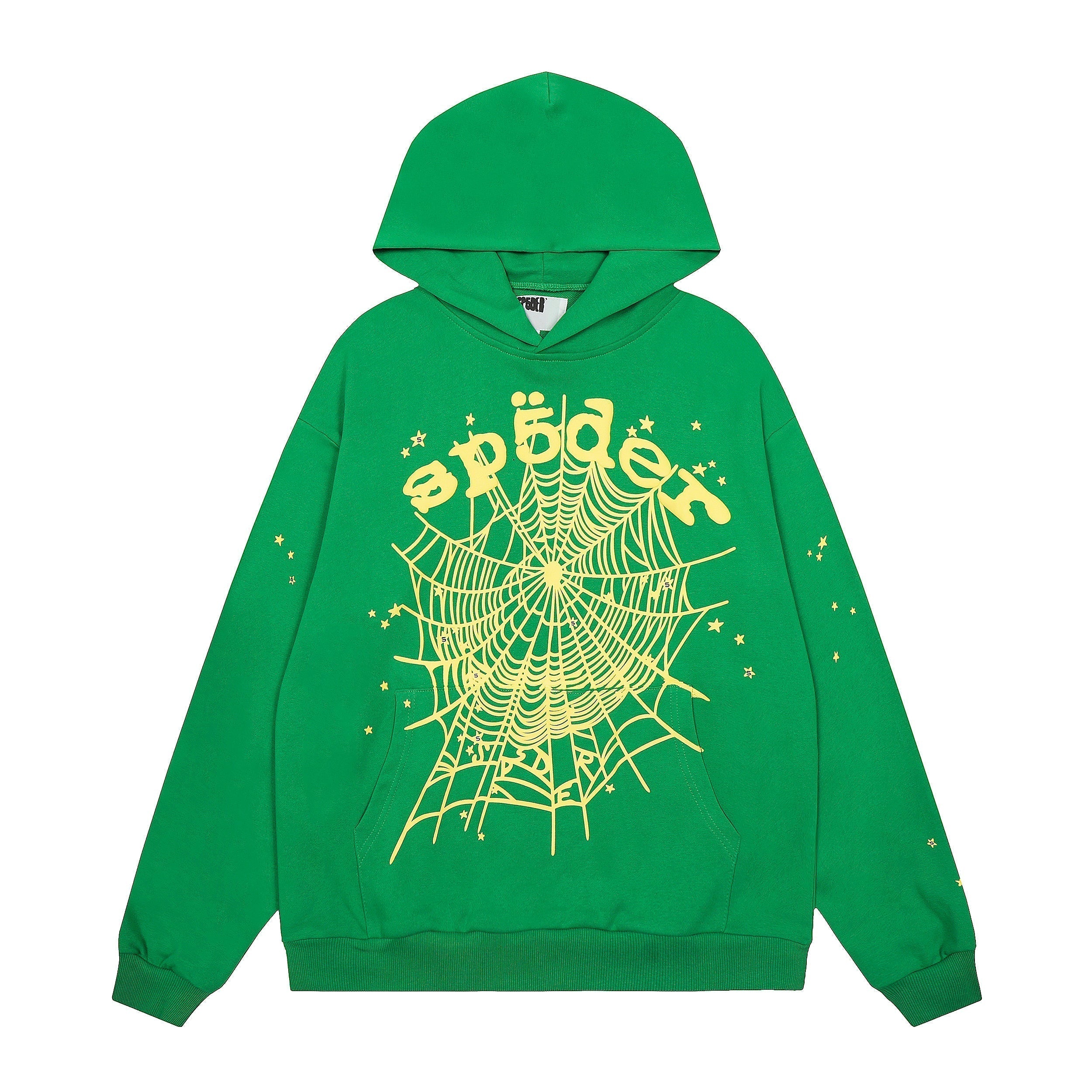 Sp5der Green Spider Web Star Pullover Hoodie