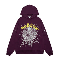 Sp5der Purple Spider Web Hoodie Sweatpants Set