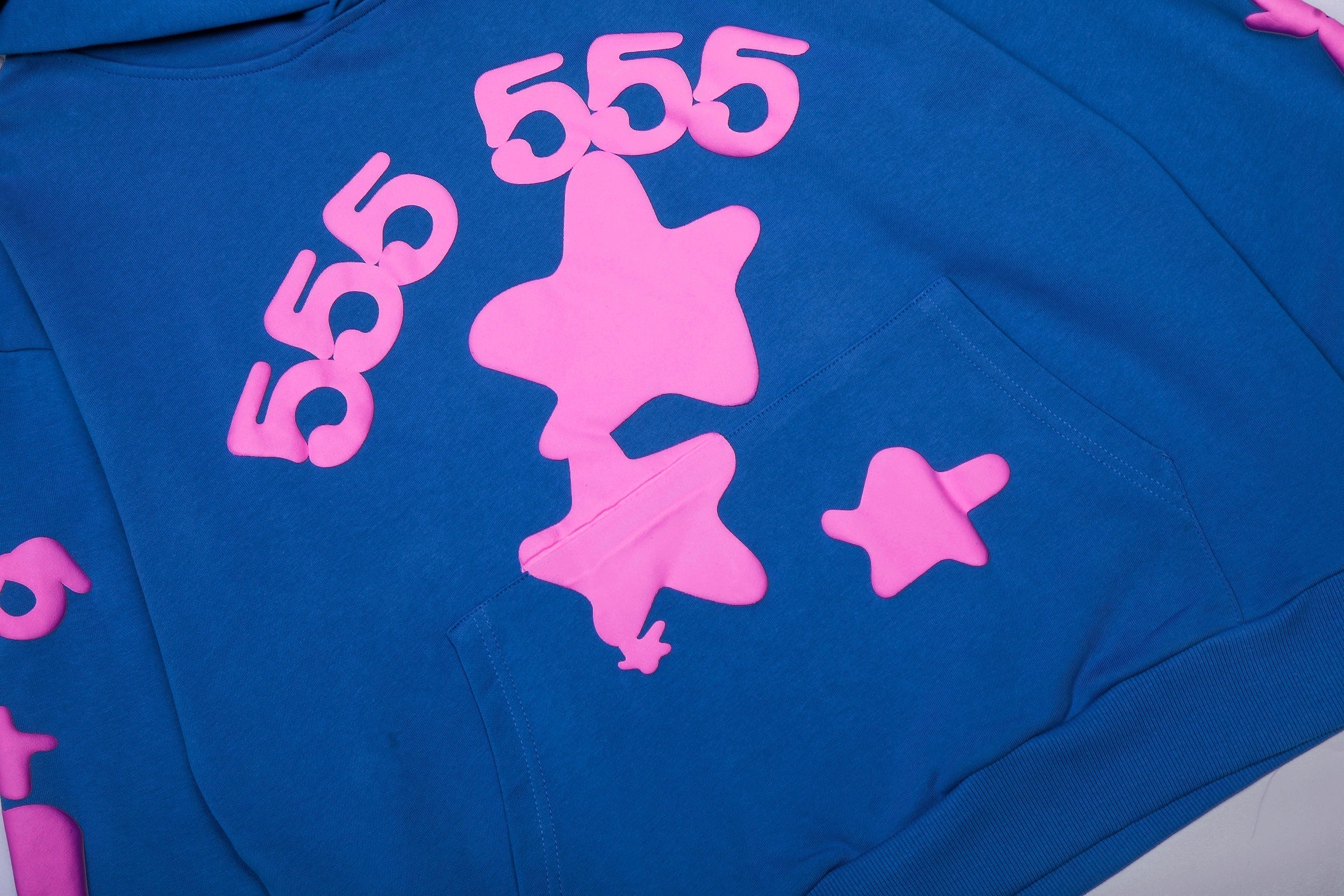Sp5der Blue 555 Star Hoodie Sweatpants Set