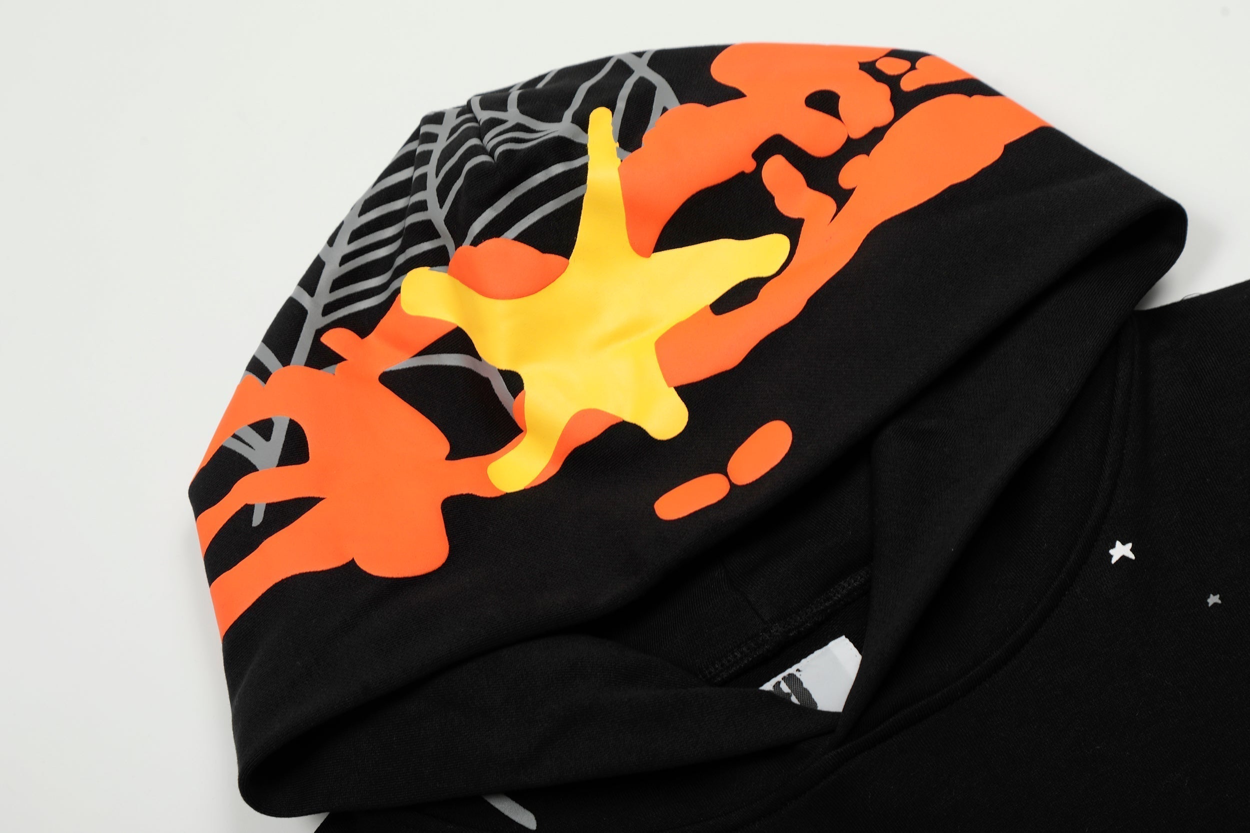 Sp5der Black Star Print Hoodie
