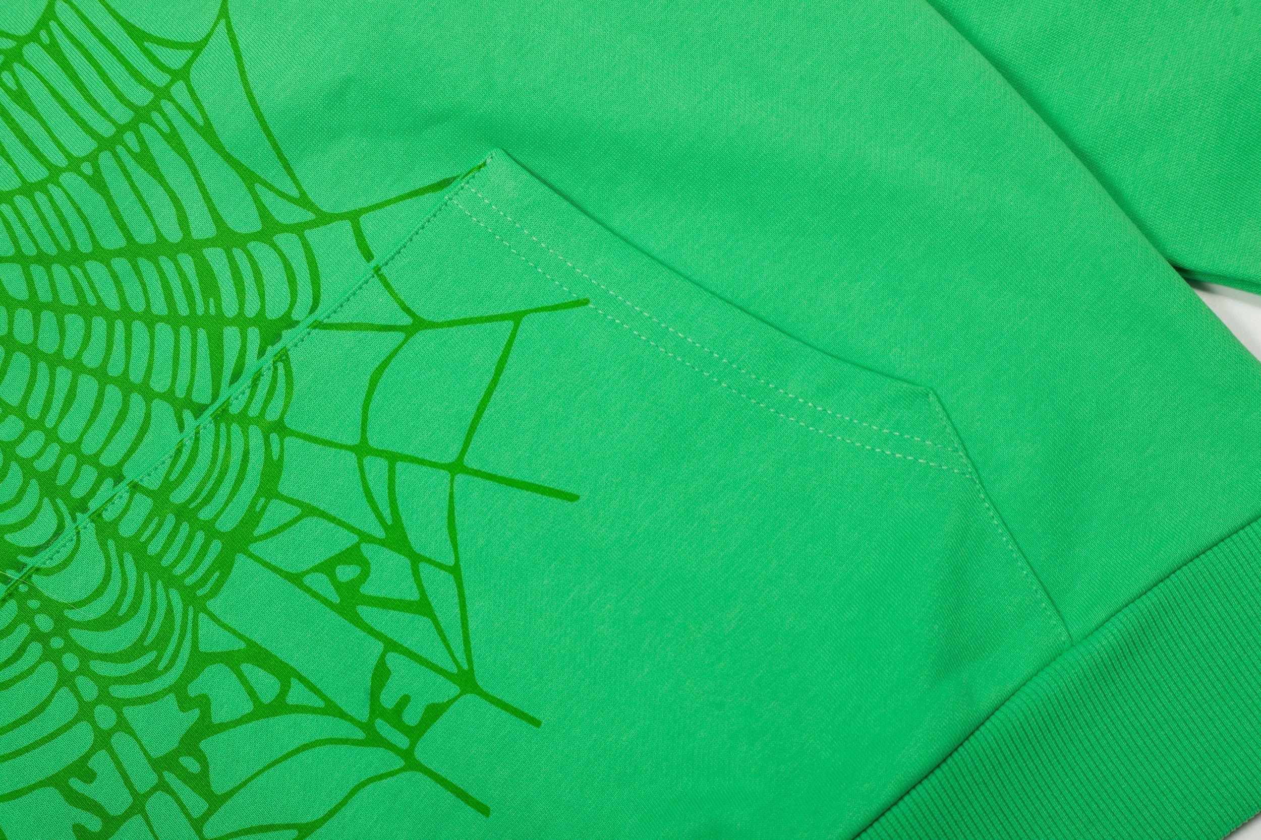 Sp5der Green Spider Web Hoodie Sweatpants Set
