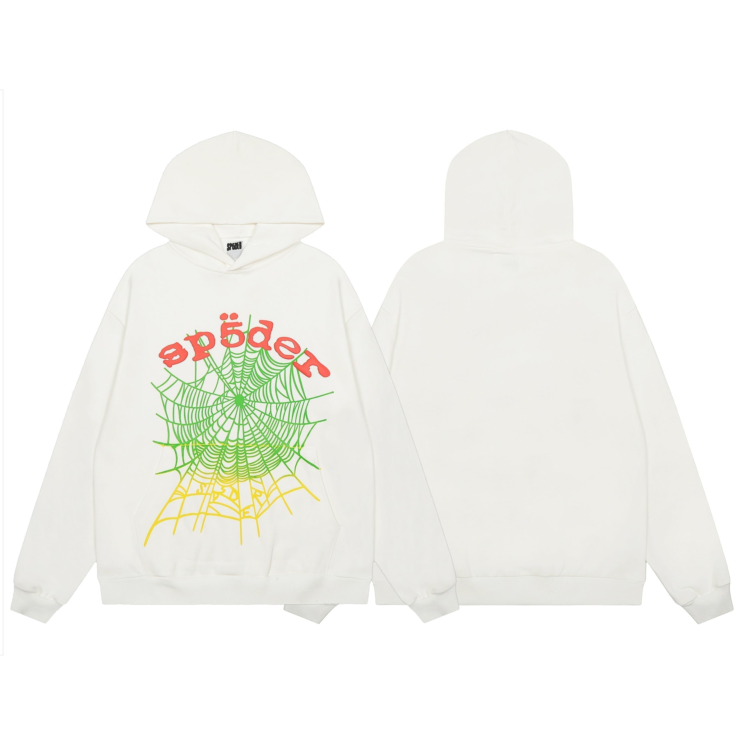 Sp5der White Gradient Spider Web Hoodie Sweatpants Set