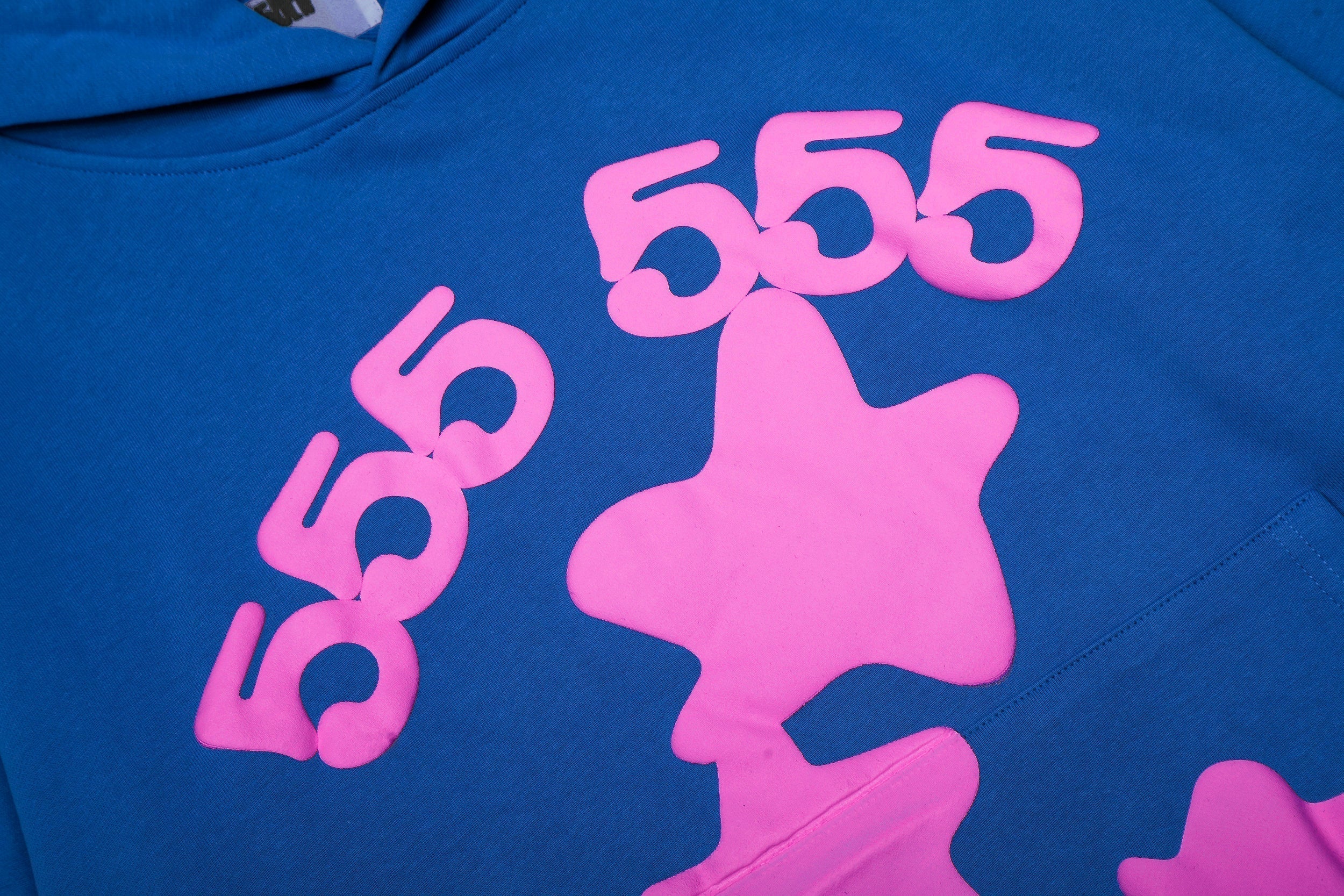 Sp5der Blue 555 Star Hoodie Sweatpants Set
