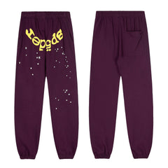 Sp5der Purple Spider Web Hoodie Sweatpants Set