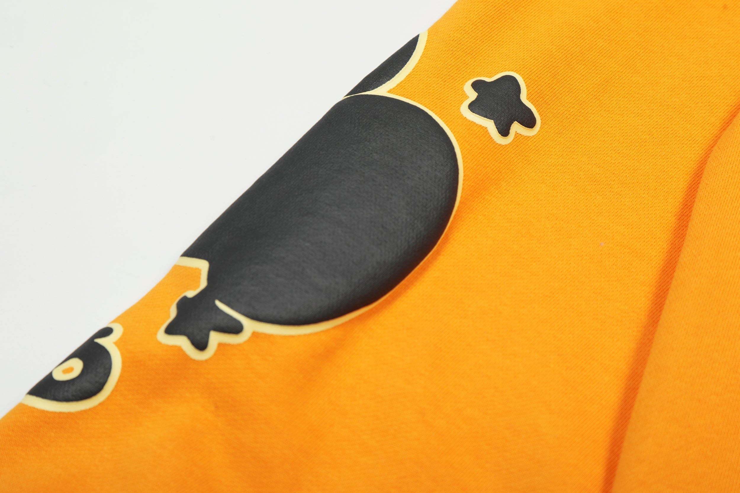 Sp5der Orange Star Graphic Pullover Hoodie