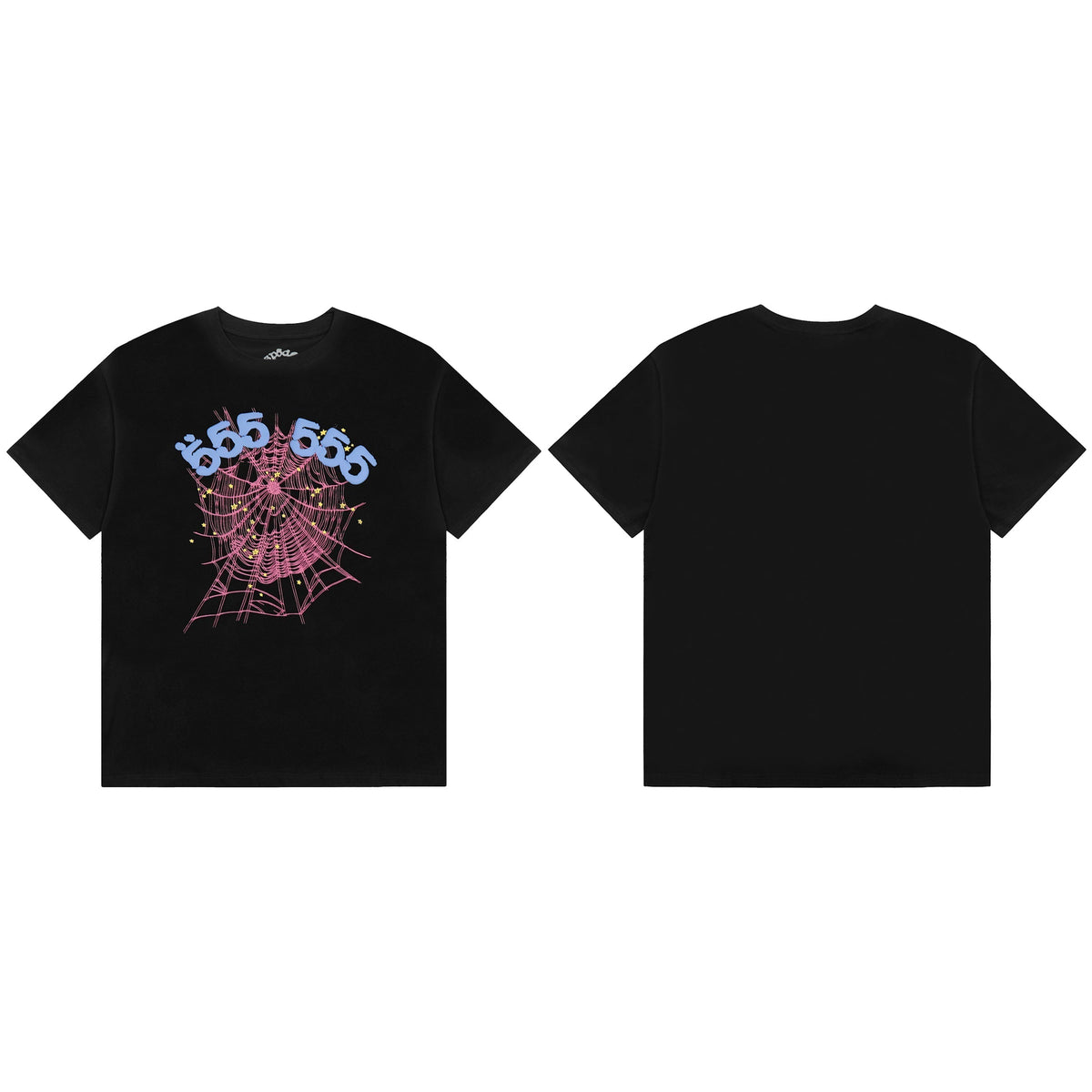 Sp5der 555 Pink Spider Web Graphic T‑Shirt