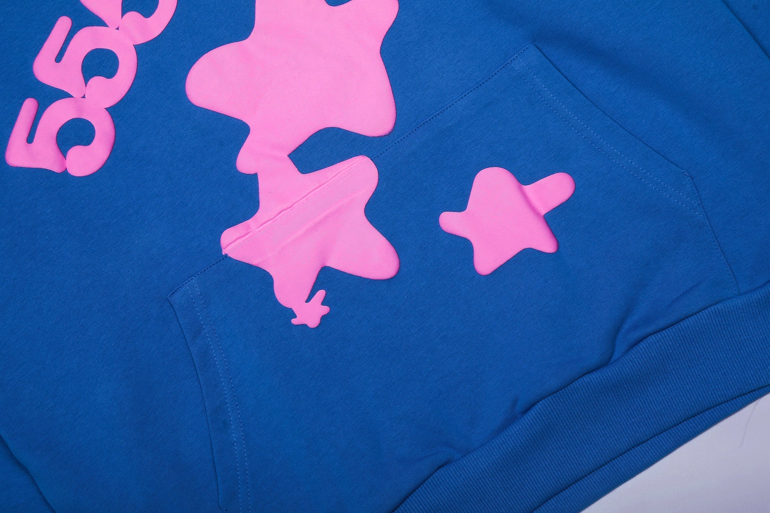 Sp5der Blue 555 Star Hoodie Sweatpants Set