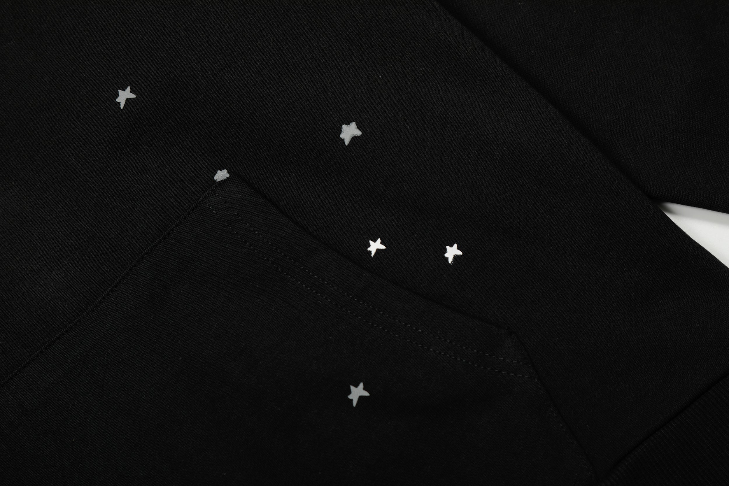 Sp5der Black Star Print Hoodie
